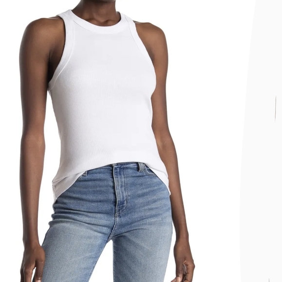 James Perse Tank Top Ribbed Knit Sleeveless 100% Cotton Solar Yellow L (3) NWT - Picture 3 of 12